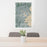 24x36 Boston Massachusetts Map Print Portrait Orientation in Afternoon Style Behind 2 Chairs Table and Potted Plant
