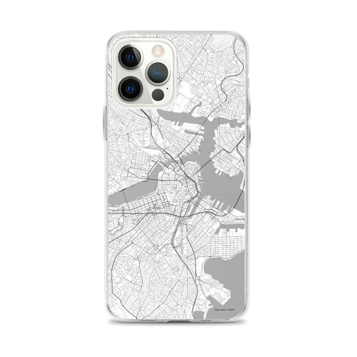 Custom Boston Massachusetts Map iPhone 12 Pro Max Phone Case in Classic