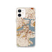 Custom Boston Massachusetts Map iPhone 12 Phone Case in Woodblock