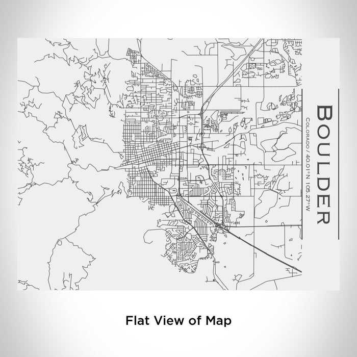 Rendered View of Boulder Colorado Map Engraving on 20oz Stainless Steel Insulated Bottle with Bamboo Top in White