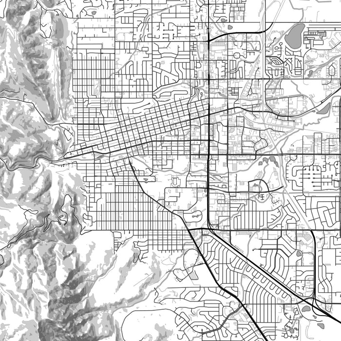 Boulder Colorado Map Print in Classic Style Zoomed In Close Up Showing Details