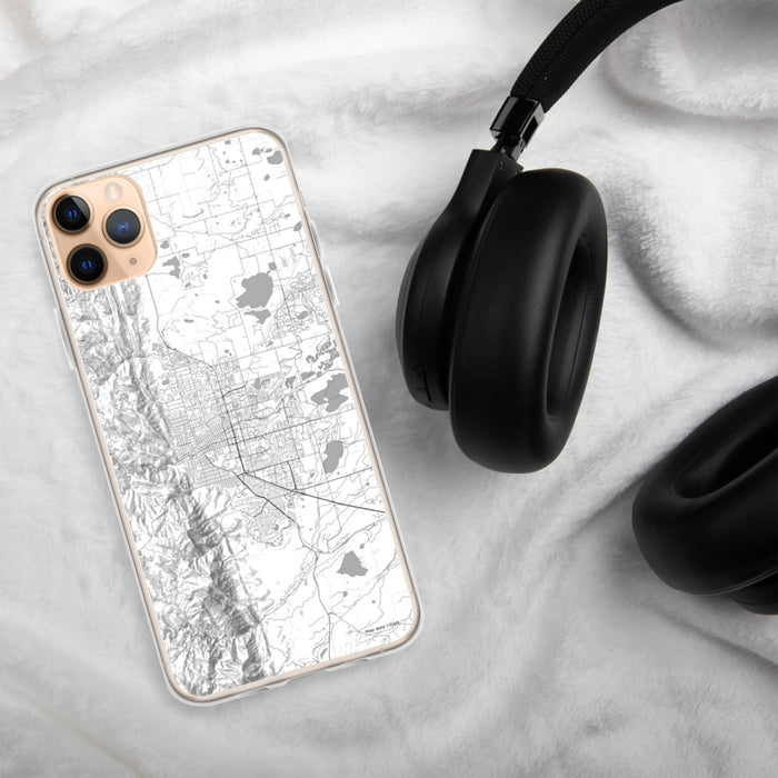 Custom Boulder Colorado Map Phone Case in Classic on Table with Black Headphones