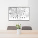 24x36 Boulder Colorado Map Print Landscape Orientation in Classic Style Behind 2 Chairs Table and Potted Plant