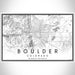 Boulder Colorado Map Print Landscape Orientation in Classic Style With Shaded Background