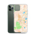 Custom Boulder Colorado Map Phone Case in Watercolor on Table with Laptop and Plant