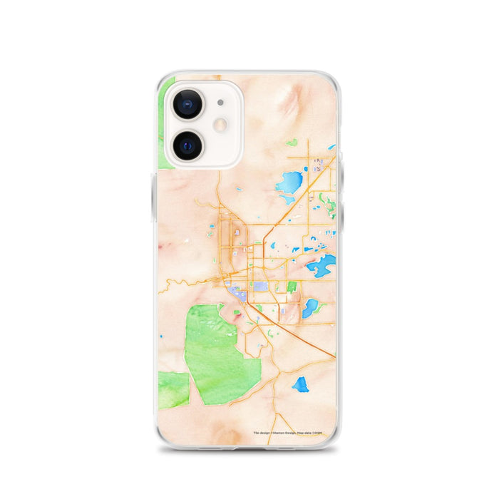 Custom Boulder Colorado Map iPhone 12 Phone Case in Watercolor