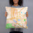 Person holding 18x18 Custom Boulder Colorado Map Throw Pillow in Watercolor