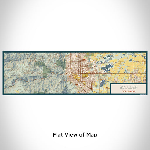 Flat View of Map Custom Boulder Colorado Map Enamel Mug in Woodblock