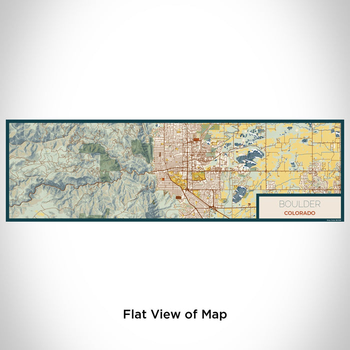 Flat View of Map Custom Boulder Colorado Map Enamel Mug in Woodblock