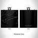 Rendered View of Boulder Lake Wyoming Map Engraving on 6oz Stainless Steel Flask in Black