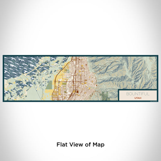 Flat View of Map Custom Bountiful Utah Map Enamel Mug in Woodblock