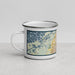 Left View Custom Bountiful Utah Map Enamel Mug in Woodblock