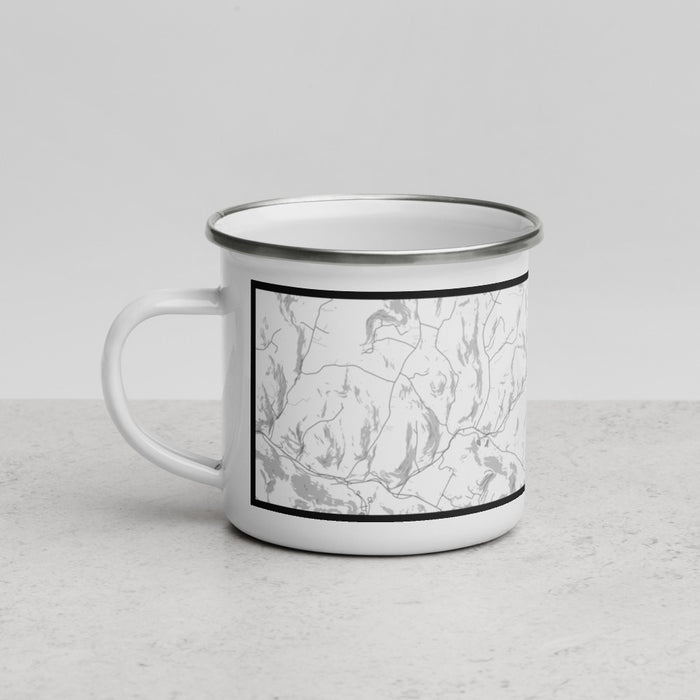 Left View Custom Bovina New York Map Enamel Mug in Classic