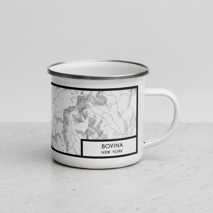Right View Custom Bovina New York Map Enamel Mug in Classic