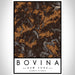 Bovina New York Map Print Portrait Orientation in Ember Style With Shaded Background