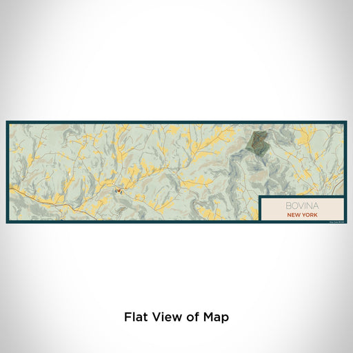 Flat View of Map Custom Bovina New York Map Enamel Mug in Woodblock