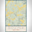 Bovina New York Map Print Portrait Orientation in Woodblock Style With Shaded Background