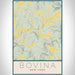 Bovina New York Map Print Portrait Orientation in Woodblock Style With Shaded Background