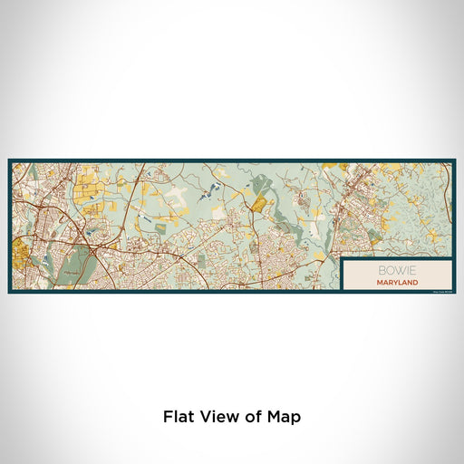 Flat View of Map Custom Bowie Maryland Map Enamel Mug in Woodblock