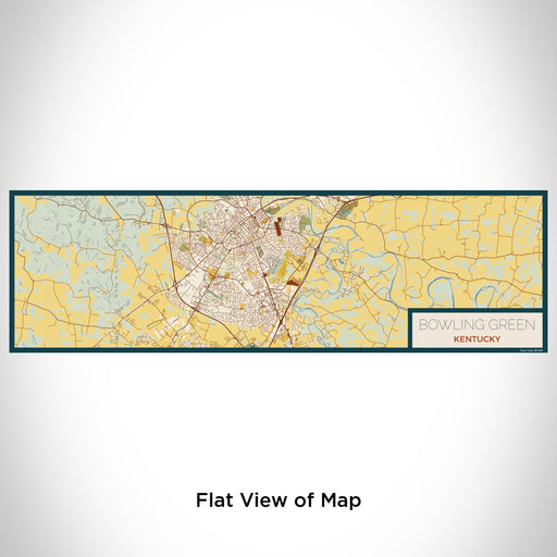 Flat View of Map Custom Bowling Green Kentucky Map Enamel Mug in Woodblock