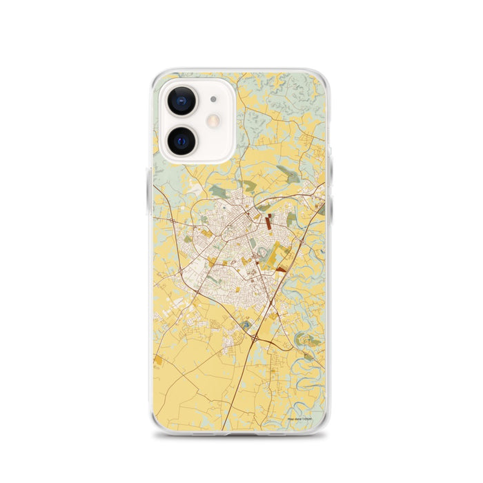 Custom Bowling Green Kentucky Map iPhone 12 Phone Case in Woodblock