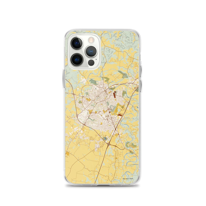 Custom Bowling Green Kentucky Map iPhone 12 Pro Phone Case in Woodblock
