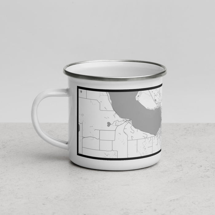 Left View Custom Boyne City Michigan Map Enamel Mug in Classic