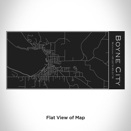 Rendered View of Boyne City Michigan Map Engraving on 17oz Stainless Steel Insulated Cola Bottle in Black
