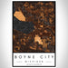 Boyne City Michigan Map Print Portrait Orientation in Ember Style With Shaded Background