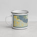 Left View Custom Boyne City Michigan Map Enamel Mug in Woodblock