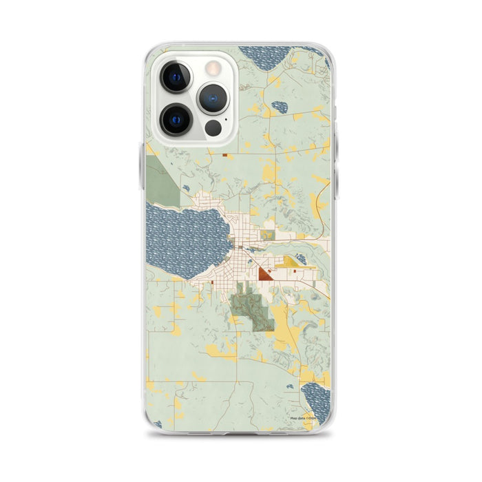 Custom Boyne City Michigan Map iPhone 12 Pro Max Phone Case in Woodblock