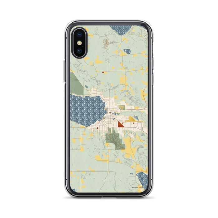 Custom Boyne City Michigan Map Phone Case in Woodblock