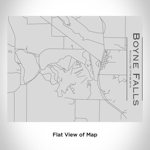 Rendered View of Boyne Falls Michigan Map Engraving on 20oz Stainless Steel Insulated Bottle with Bamboo Top