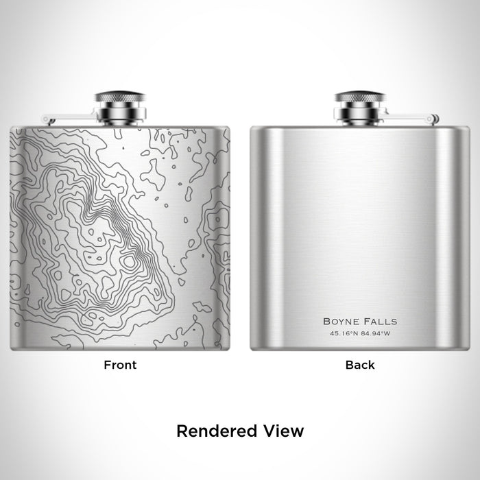 Rendered View of Boyne Falls Michigan Map Engraving on undefined