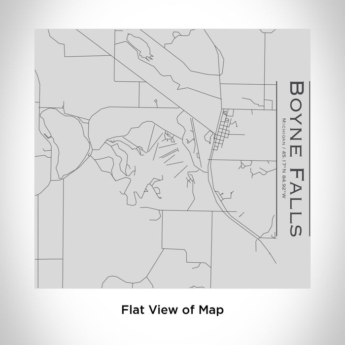 Rendered View of Boyne Falls Michigan Map Engraving on 17oz Stainless Steel Insulated Tumbler