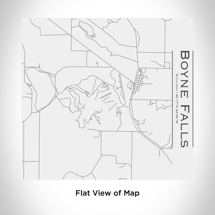 Rendered View of Boyne Falls Michigan Map Engraving on 17oz Stainless Steel Insulated Tumbler in White