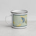 Left View Custom Boyne Falls Michigan Map Enamel Mug in Woodblock
