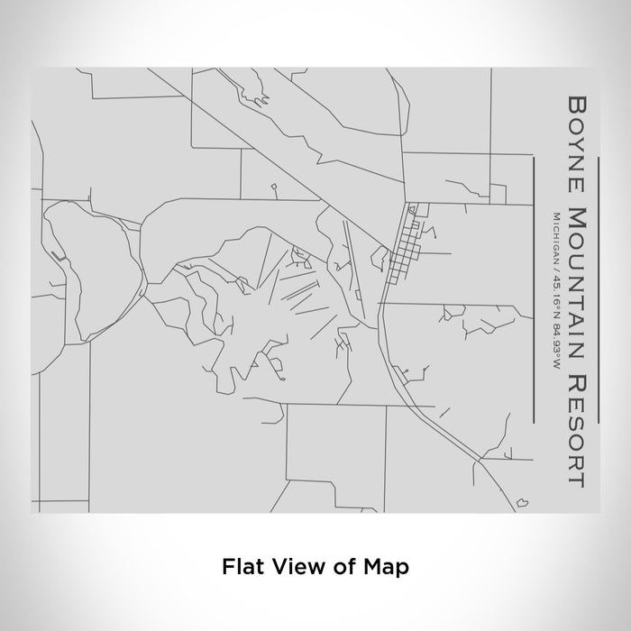 Rendered View of Boyne Mountain Resort Michigan Map Engraving on 20oz Stainless Steel Insulated Bottle with Bamboo Top