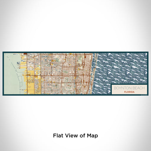 Flat View of Map Custom Boynton Beach Florida Map Enamel Mug in Woodblock