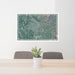 24x36 Bozeman Montana Map Print Lanscape Orientation in Afternoon Style Behind 2 Chairs Table and Potted Plant