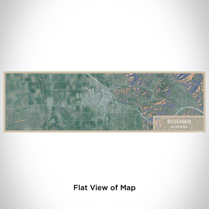 Flat View of Map Custom Bozeman Montana Map Enamel Mug in Afternoon