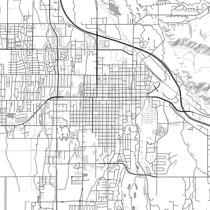 Bozeman Montana Map Print in Classic Style Zoomed In Close Up Showing Details