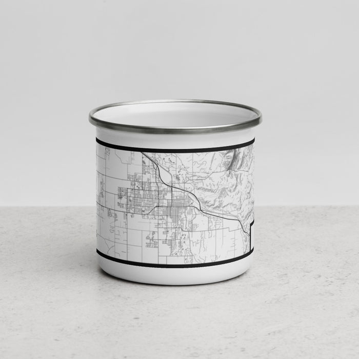 Front View Custom Bozeman Montana Map Enamel Mug in Classic