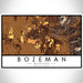 Bozeman Montana Map Print Landscape Orientation in Ember Style With Shaded Background