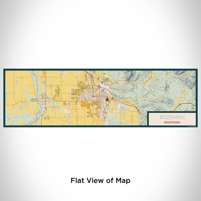 Flat View of Map Custom Bozeman Montana Map Enamel Mug in Woodblock