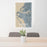 24x36 Bradenton Florida Map Print Portrait Orientation in Afternoon Style Behind 2 Chairs Table and Potted Plant