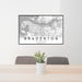 24x36 Bradenton Florida Map Print Lanscape Orientation in Classic Style Behind 2 Chairs Table and Potted Plant