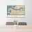24x36 Bradenton Florida Map Print Lanscape Orientation in Woodblock Style Behind 2 Chairs Table and Potted Plant