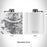 Rendered View of Bradenton Florida Map Engraving on 6oz Stainless Steel Flask in White
