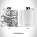 Rendered View of Bradenton Florida Map Engraving on 6oz Stainless Steel Flask in White